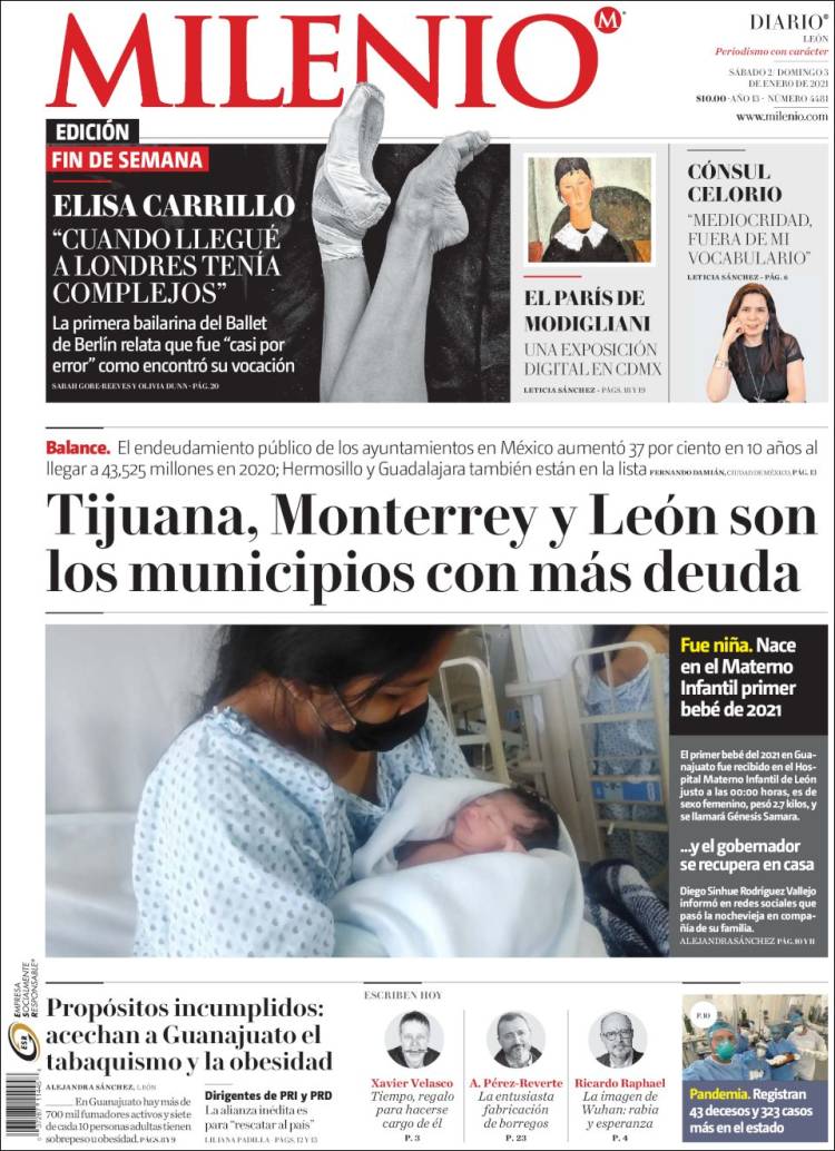 Portada de Milenio de León (M&eacute;xico)