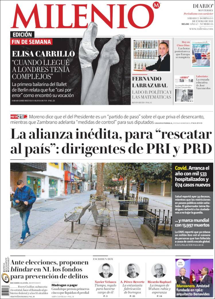 Portada de Milenio de Monterrey (M&eacute;xico)