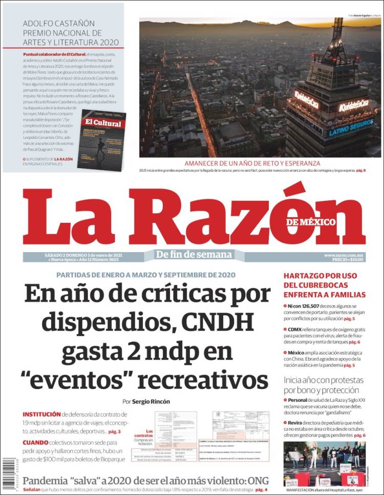 Portada de La Razón (M&eacute;xico)