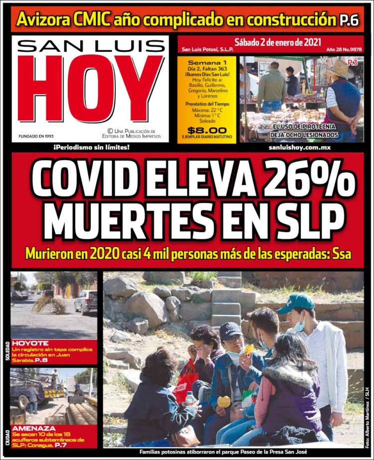 Portada de San Luis Hoy (M&eacute;xico)