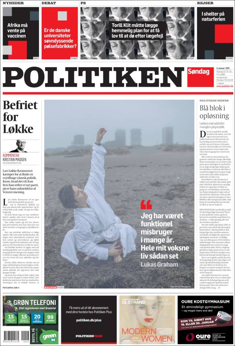 Portada de Politiken (Danemark)