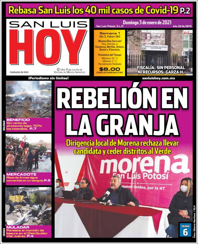 Portada de San Luis Hoy (México)