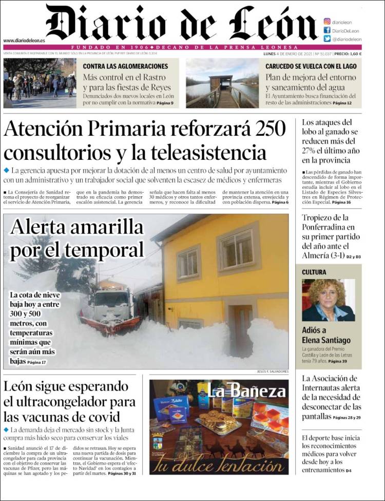 Portada de Diario de León (España)