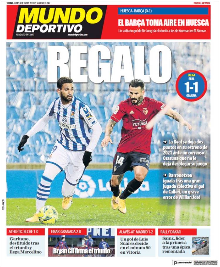 Portada de Mundo Deportivo Gipuzkoa (Espagne)