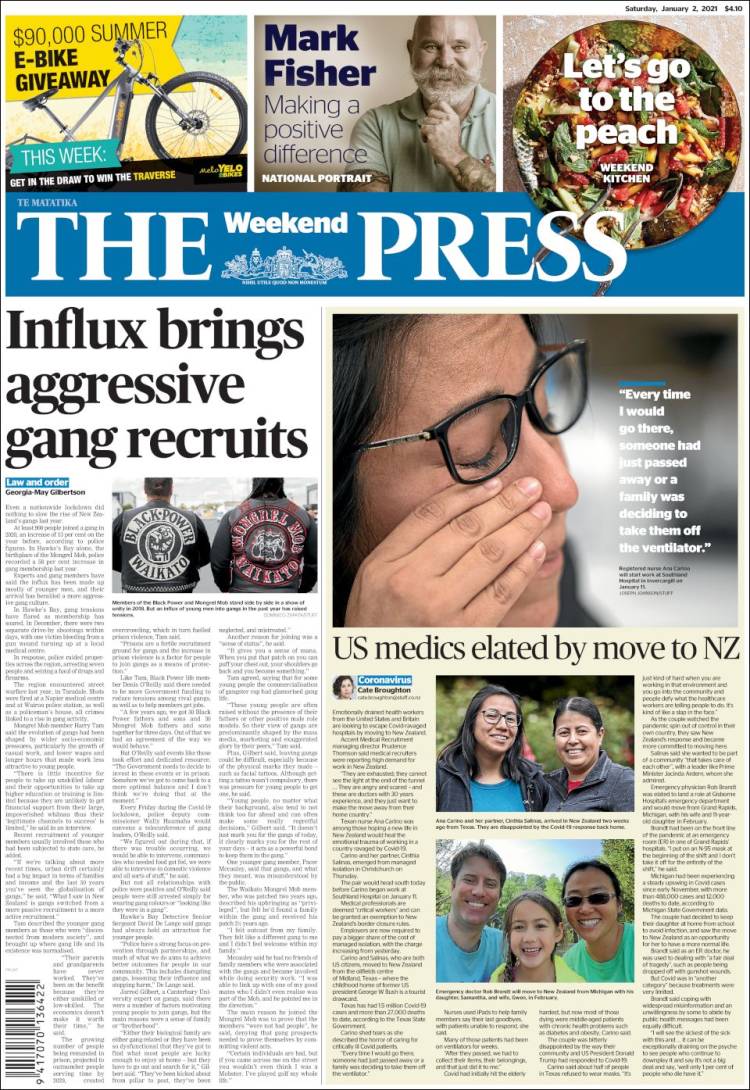 Portada de The Press (Nueva Zelanda)