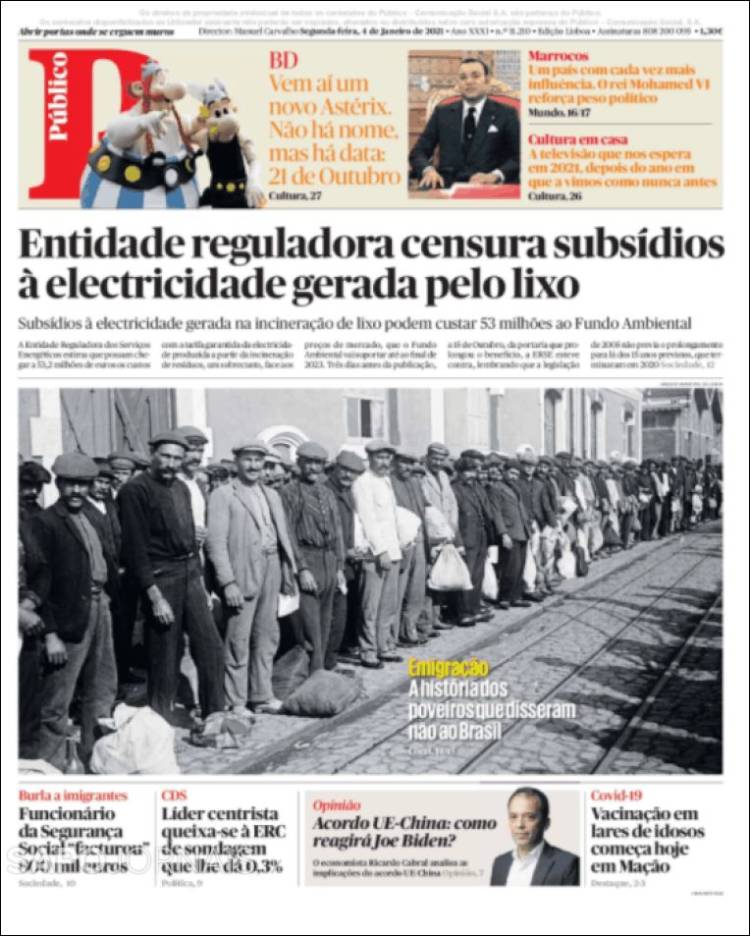 Portada de Público (Portugal)