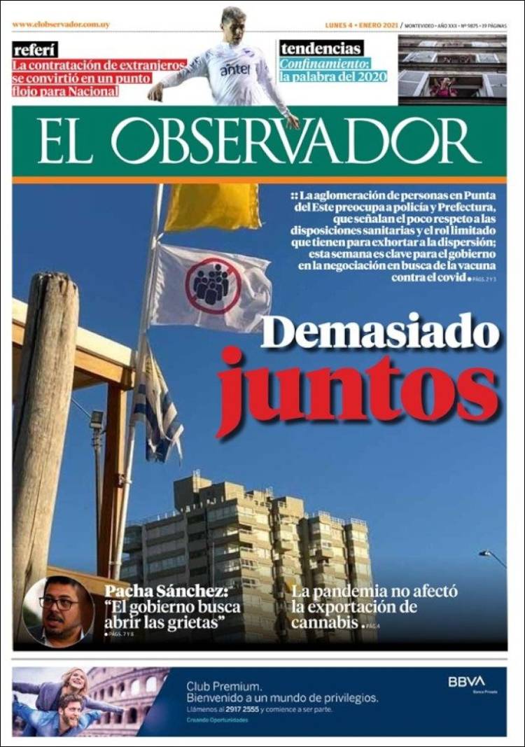 Portada de El Observador (Uruguay)