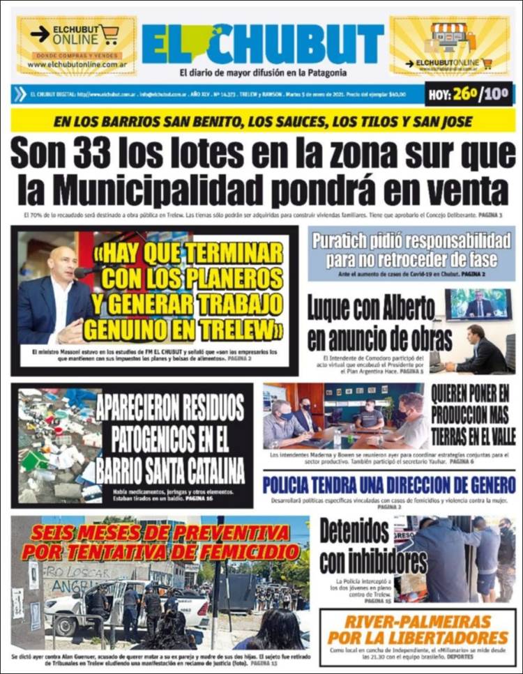 Portada de El Chubut (Argentina)