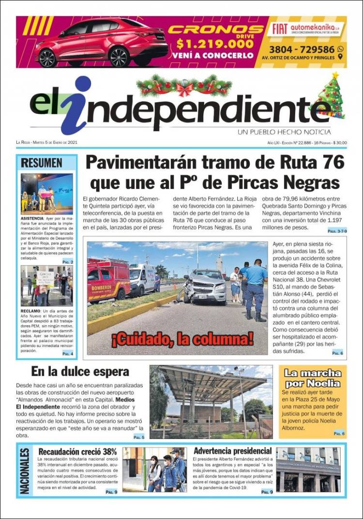 Portada de El Independiente (Argentina)