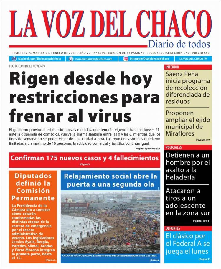 Portada de La Voz del Chaco (Argentina)