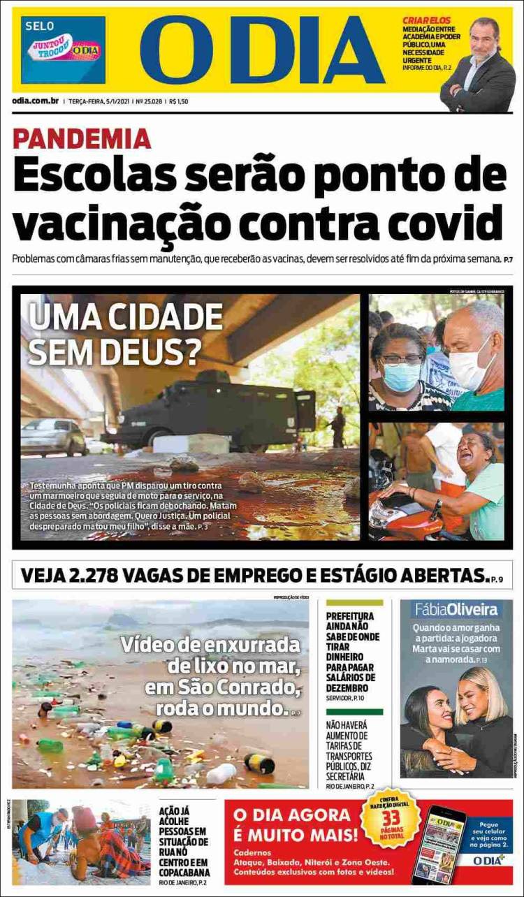 Portada de O Dia (Brasil)