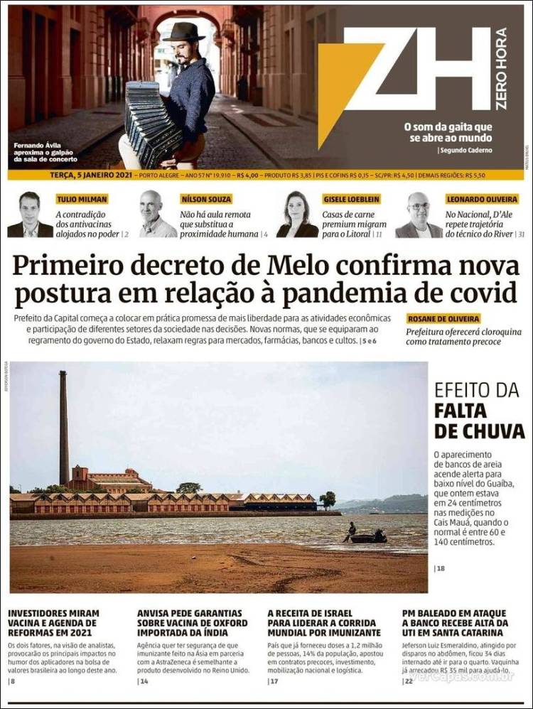 Portada de Zero Hora (Brasil)