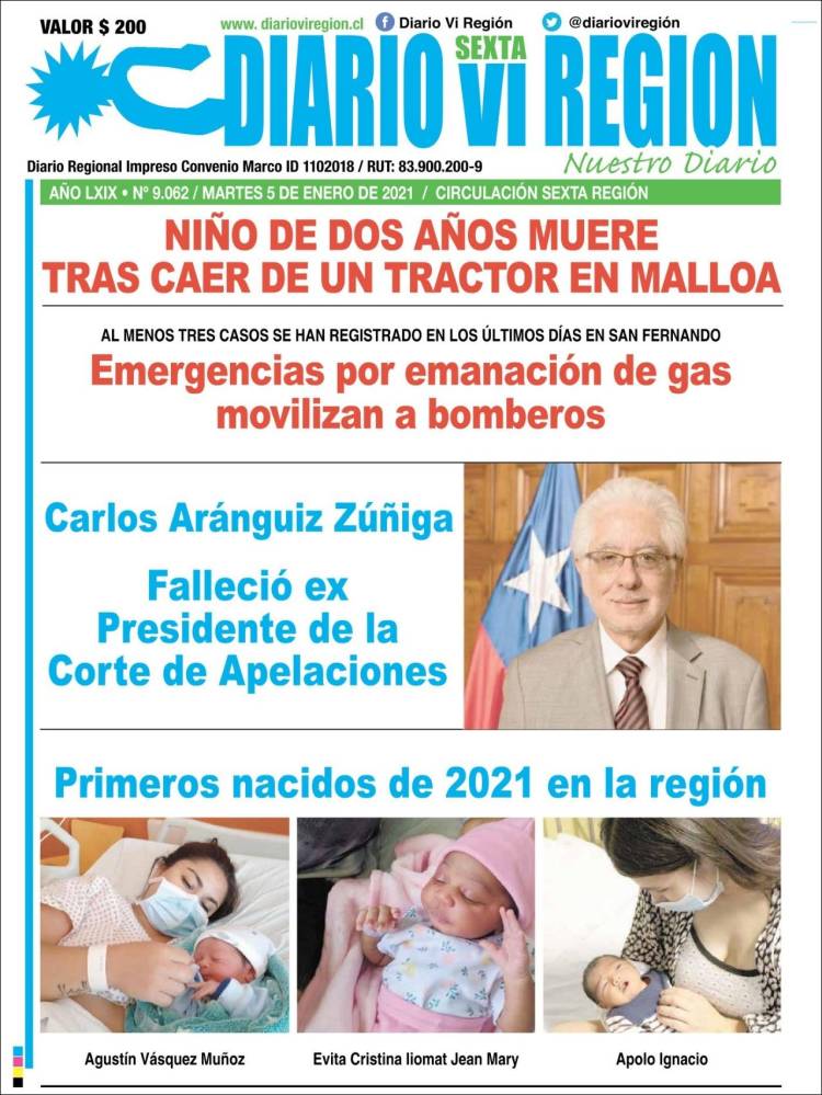 Portada de Diario VI Región (Chile)