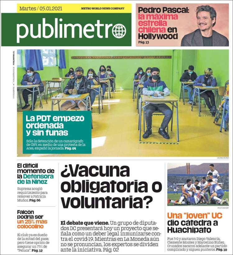 Portada de Publimetro (Chile)