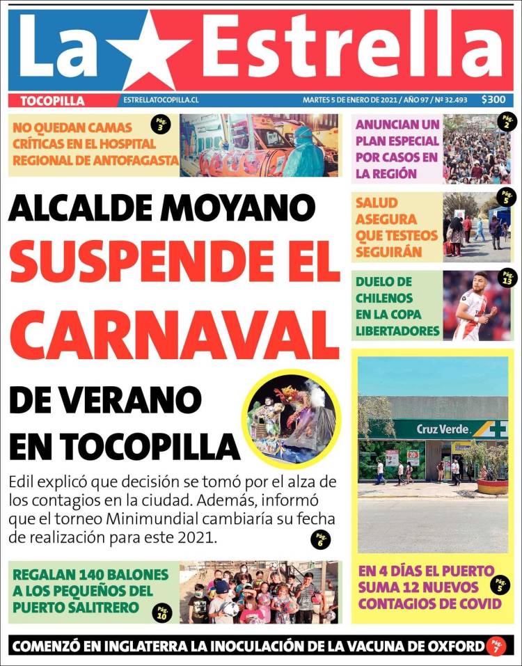 Portada de La Estrella de Tocopilla (Chile)
