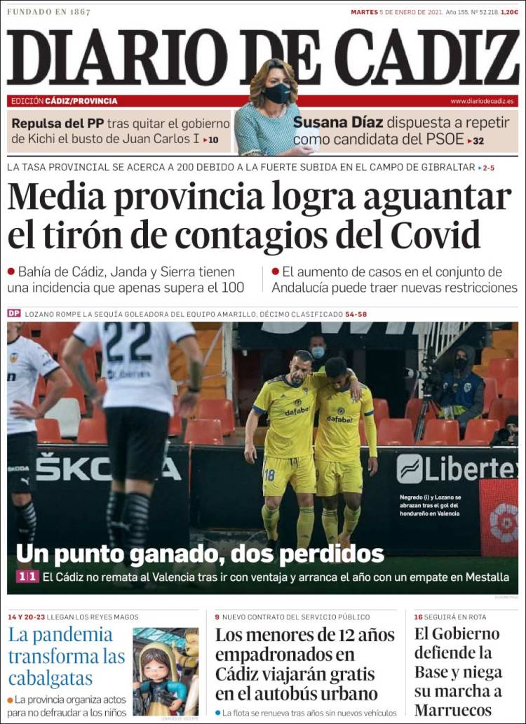 Portada de Diario de Cádiz (España)