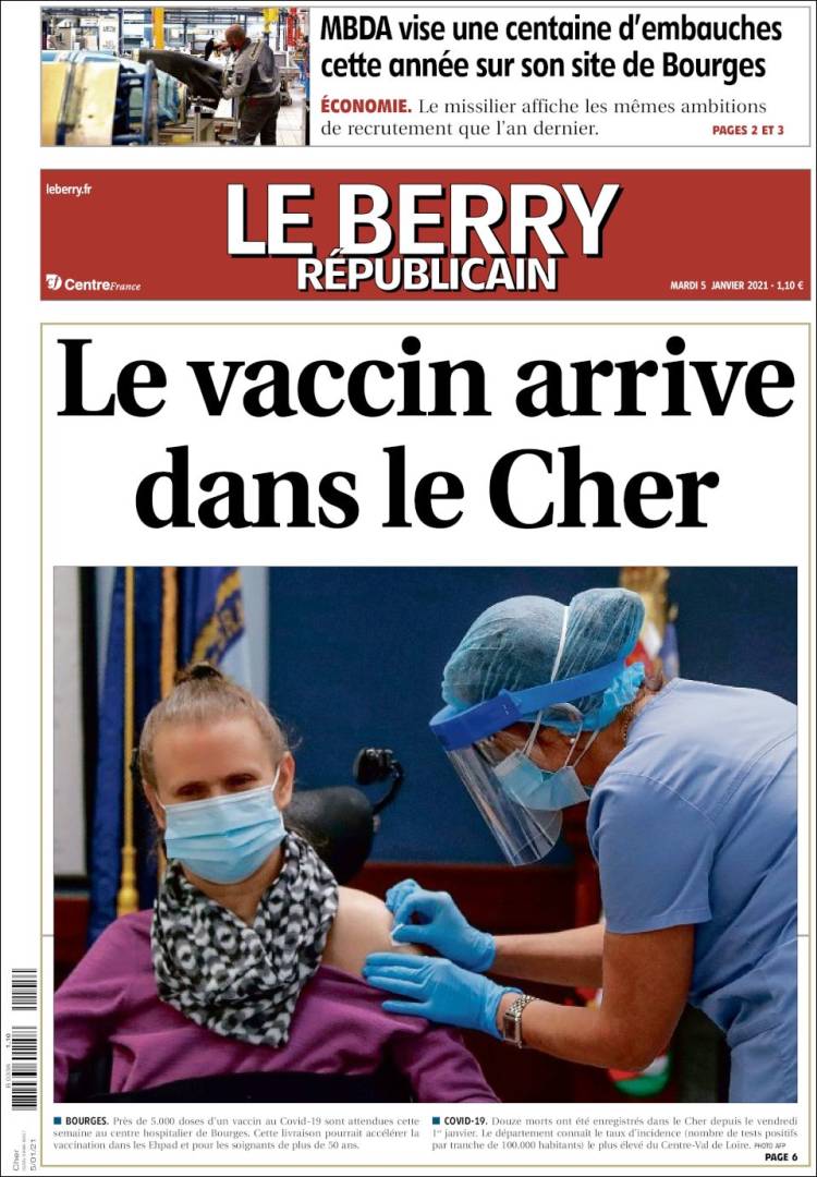 Portada de Berry Republicain (Francia)