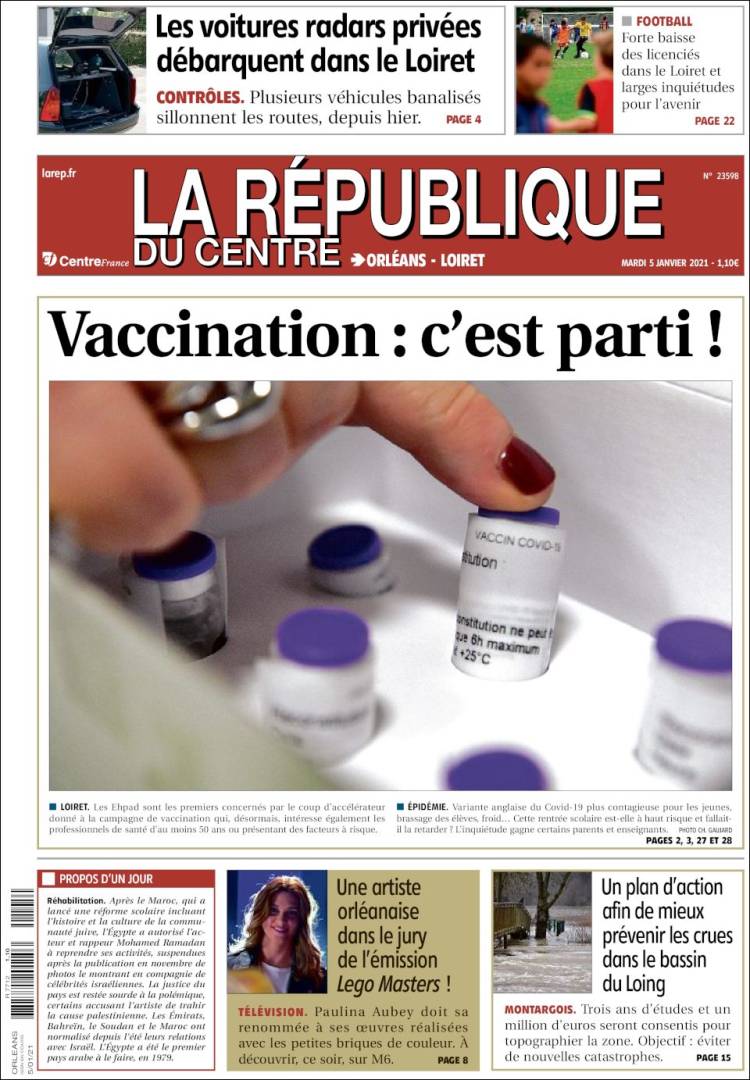 Portada de La République du Centre (Francia)