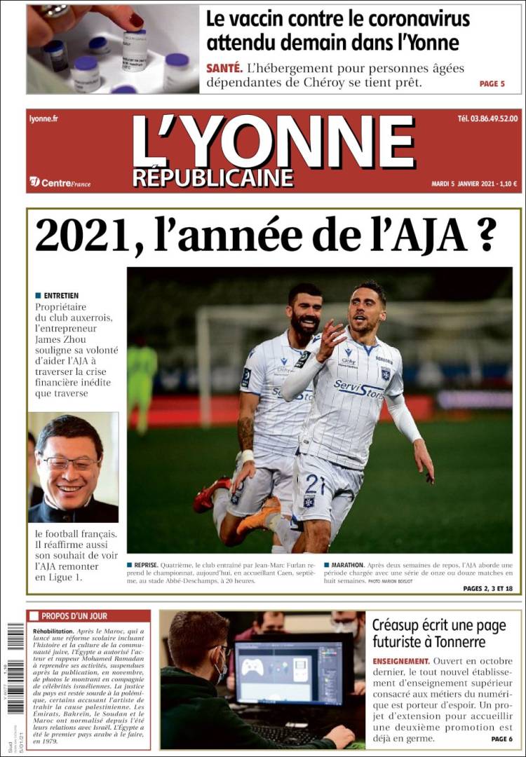 Portada de L'Yonne-Républicaine (Francia)