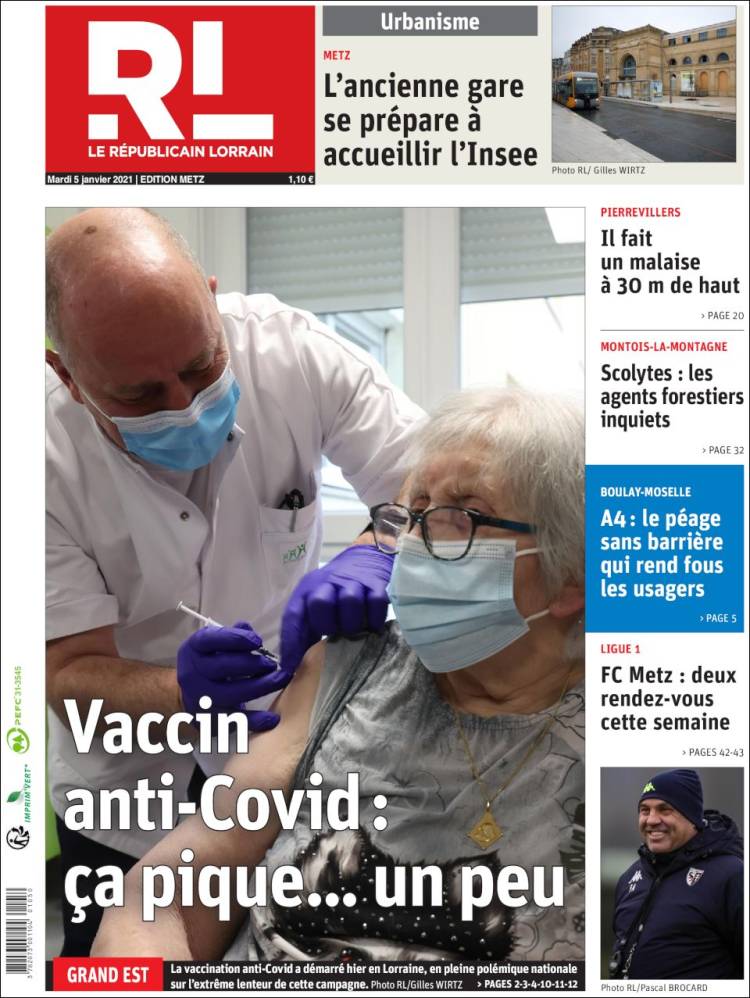 Portada de Le Republicain Lorrain (Francia)