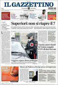 Portada de Il Gazzettino (Italia)