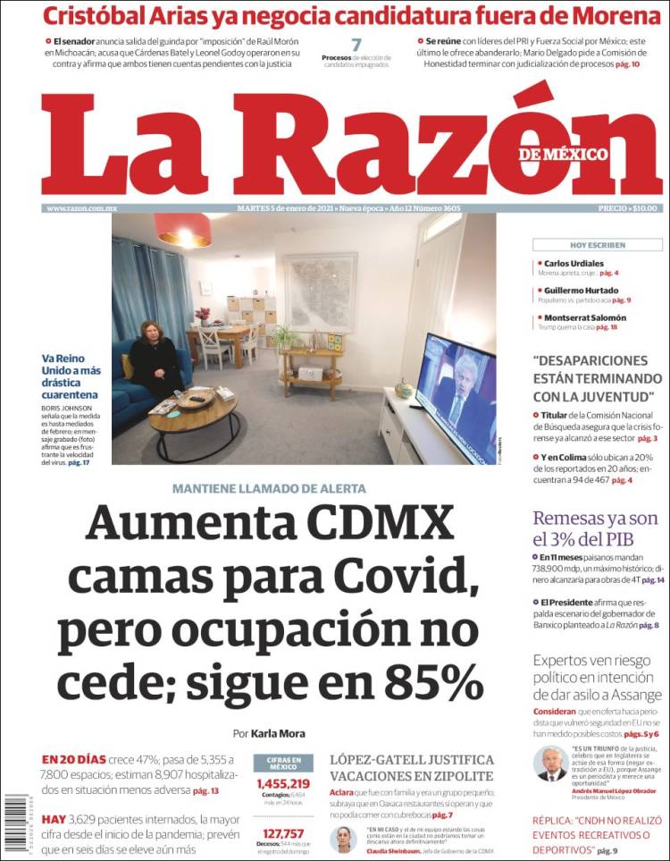 Portada de La Razón (México)