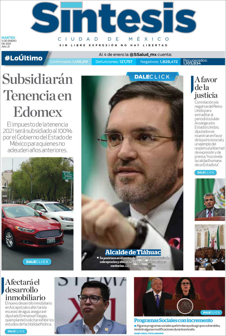 Portada de Síntesis Nacional (México)