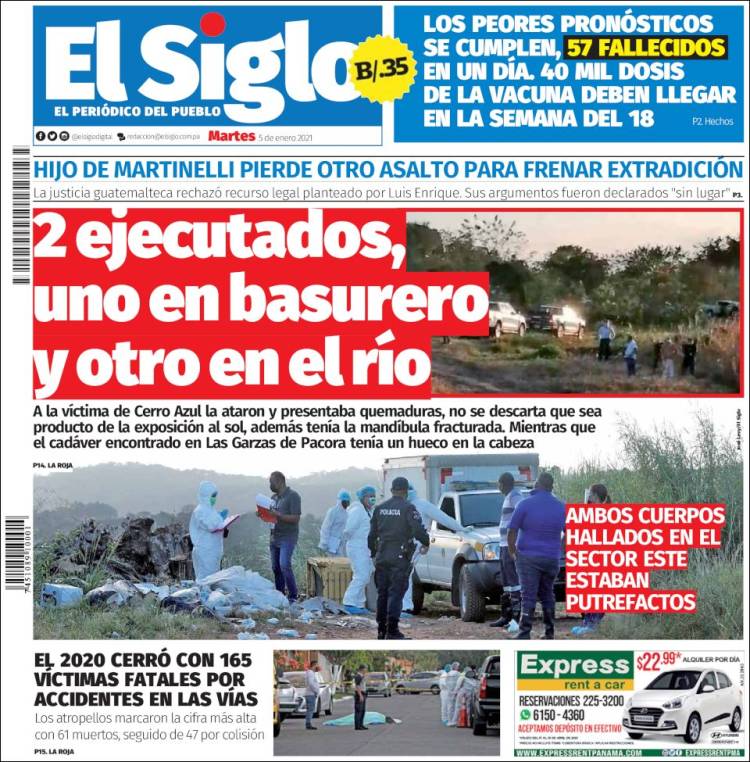 Portada de El Siglo (Panam&aacute;)