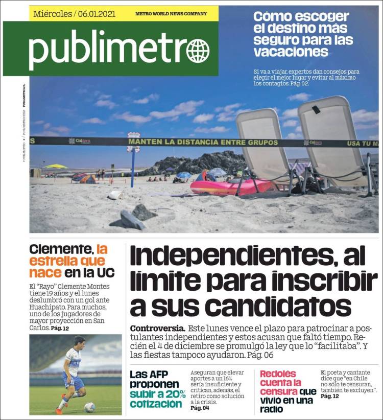 Portada de Publimetro (Chile)