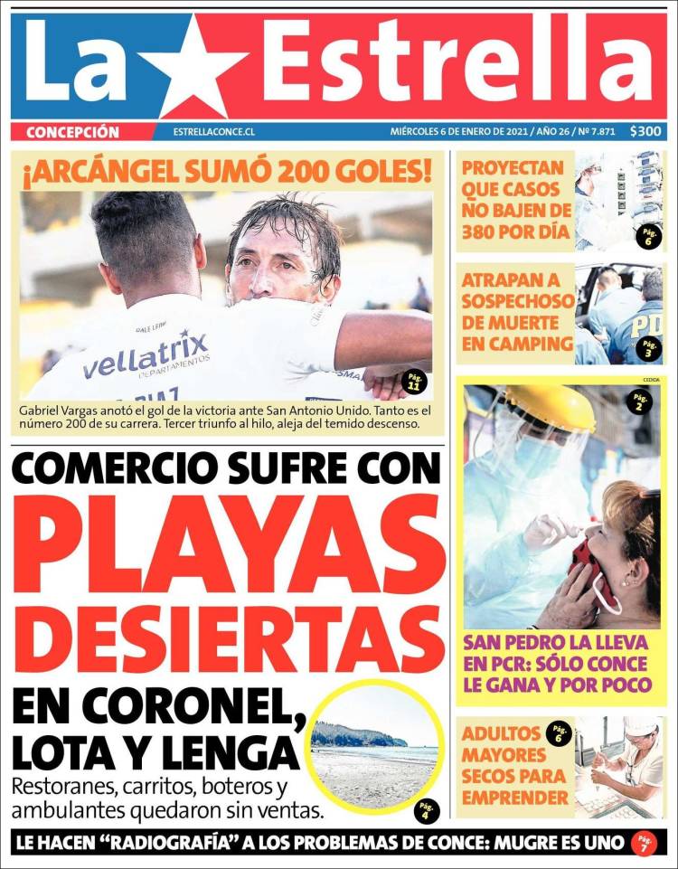 Portada de La Estrella de Concepción (Chile)