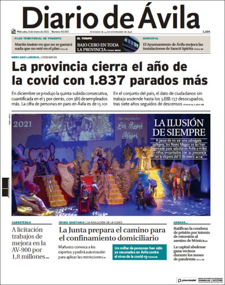 Portada de Diario de Ávila (Spain)