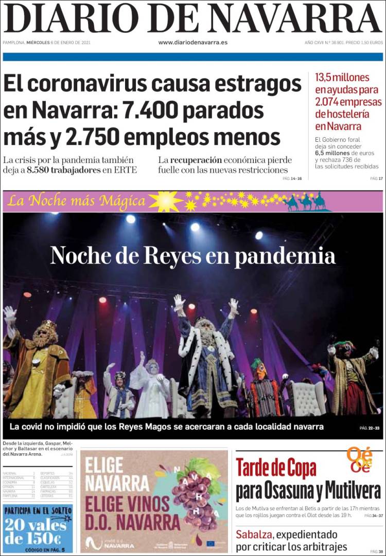 Portada de Diario de Navarra (España)