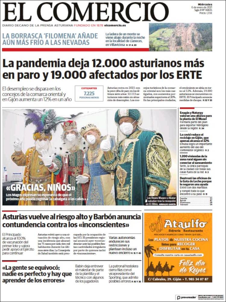 Portada de El Comercio - Gijón (Spain)