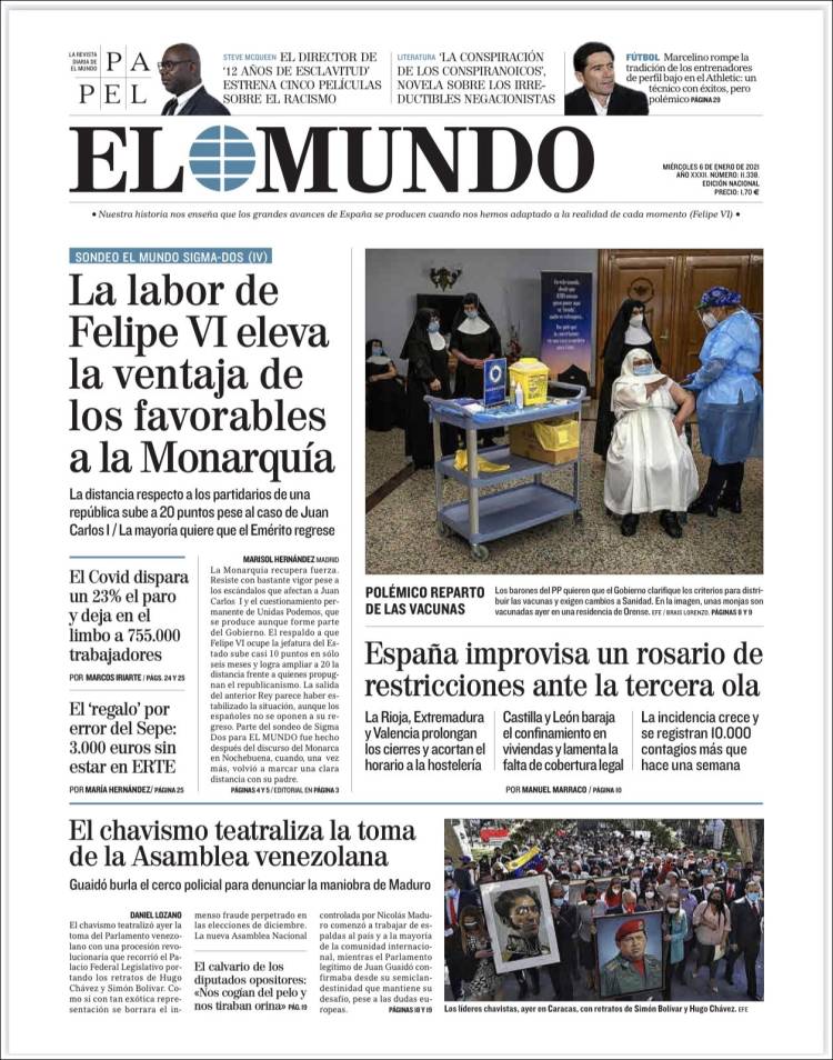 Portada de El Mundo (España)