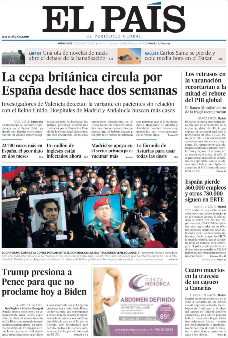 Portada de El País (Spain)