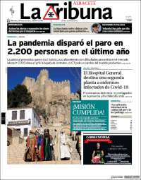 Portada de La Tribuna de Albacete (España)