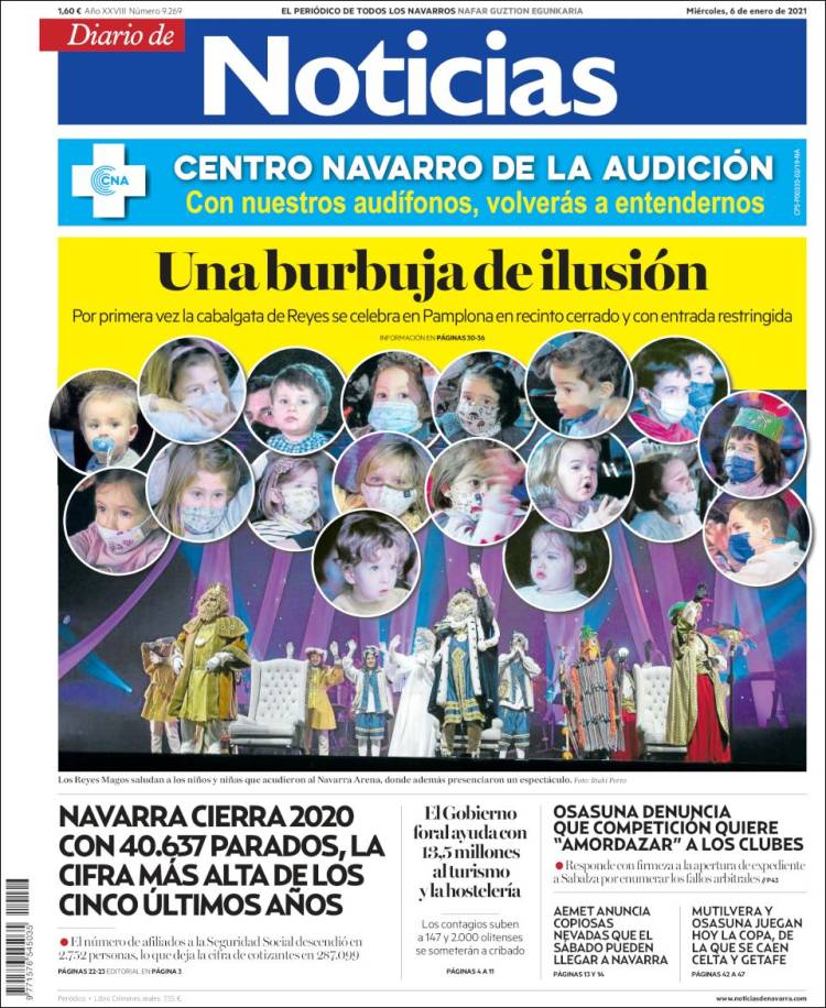 Portada de Noticias de Navarra (Spain)