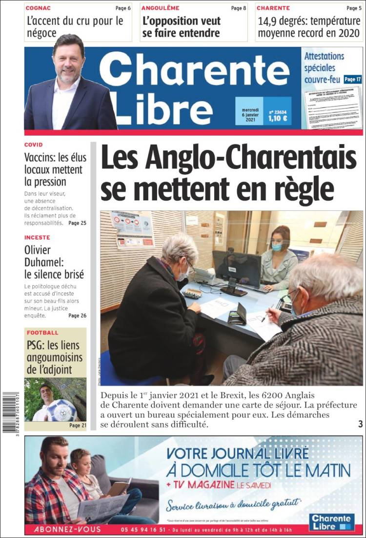 Portada de Charente Libre (Francia)