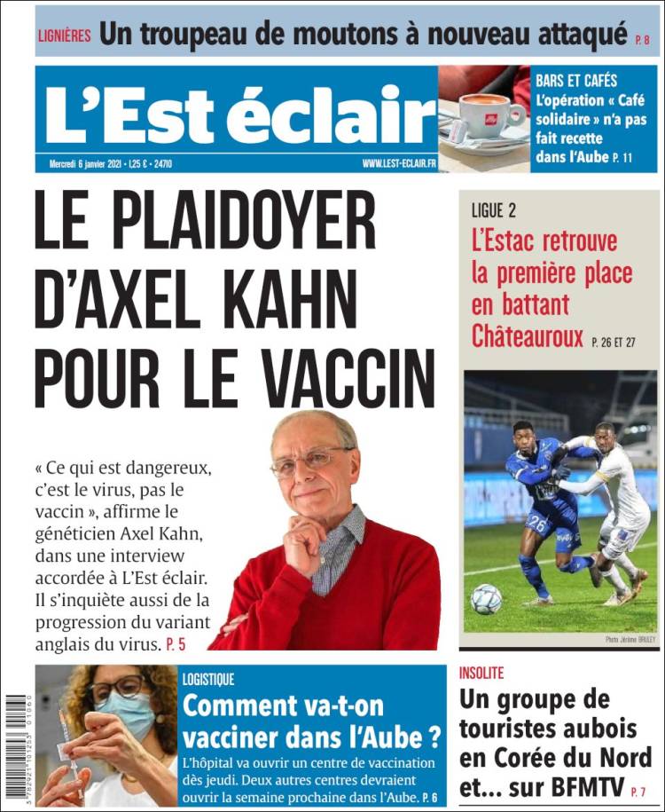 Portada de L'Est Eclair (Francia)
