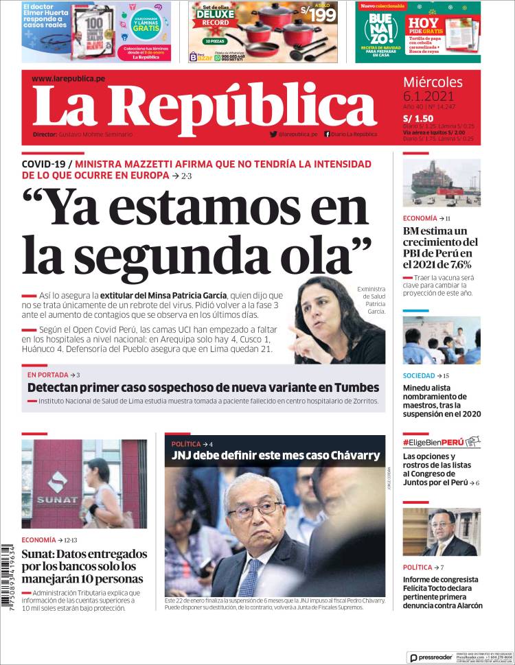 Portada de La Republica (Perú)