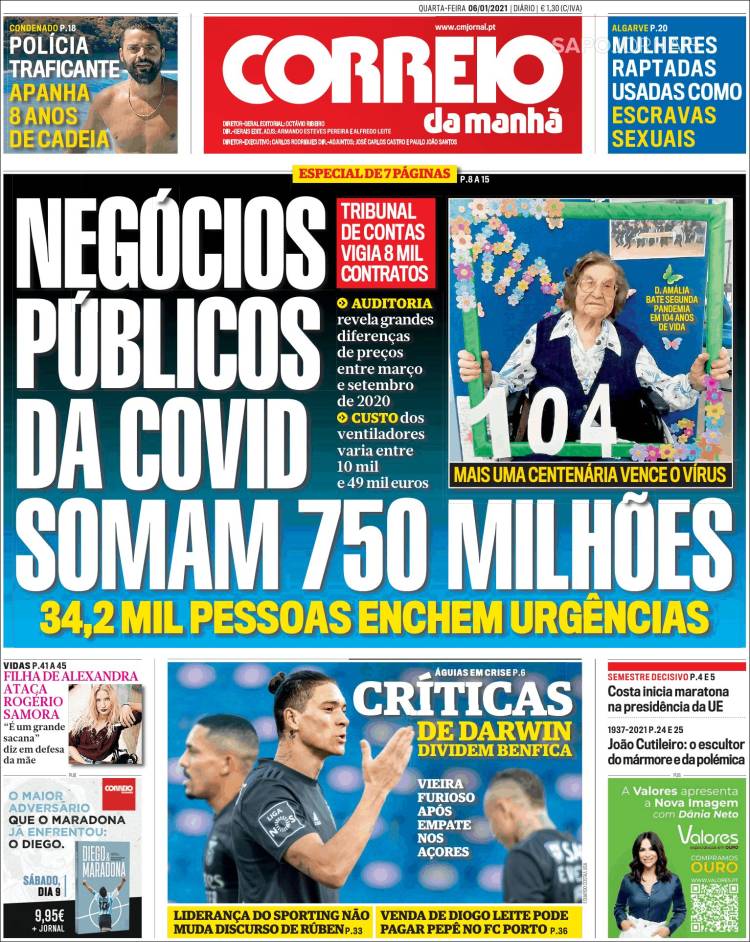 Portada de Correio da Manhã (Portugal)