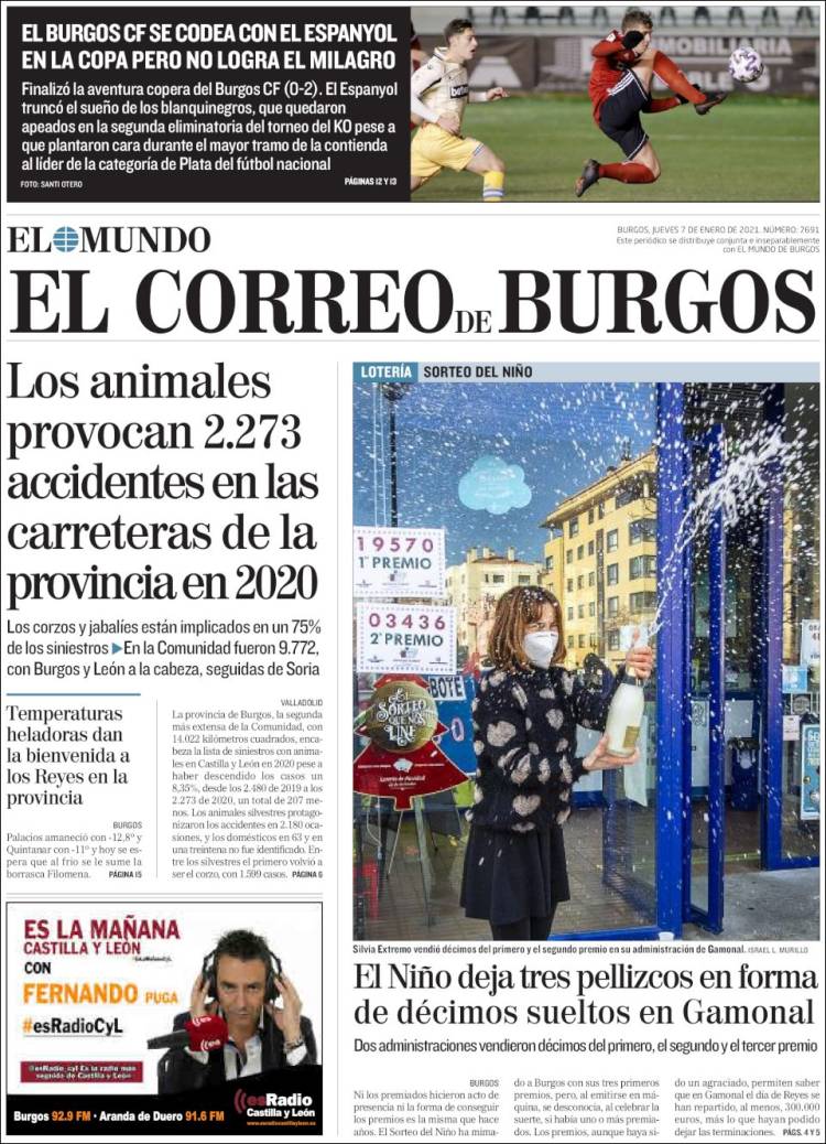 Portada de El Correo de Burgos (Spain)