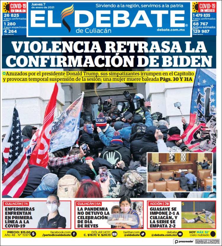 Portada de El Debate de Culiacán (México)