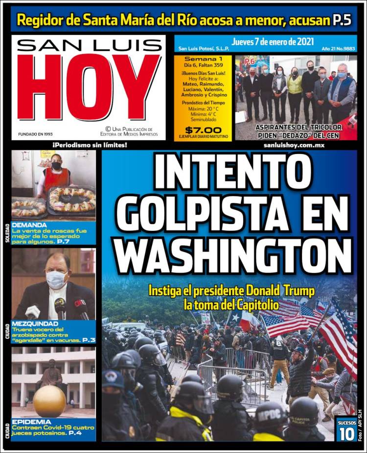 Portada de San Luis Hoy (Mexico)