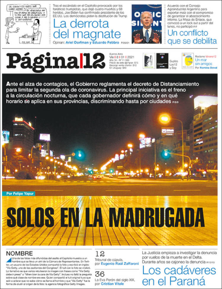 Portada de Página/12 (Argentina)