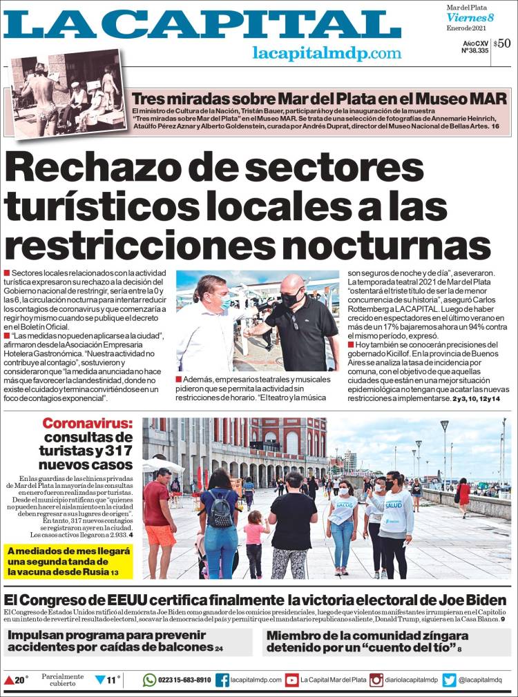 Portada de Diario La Capital - Mar del Plata (Argentina)