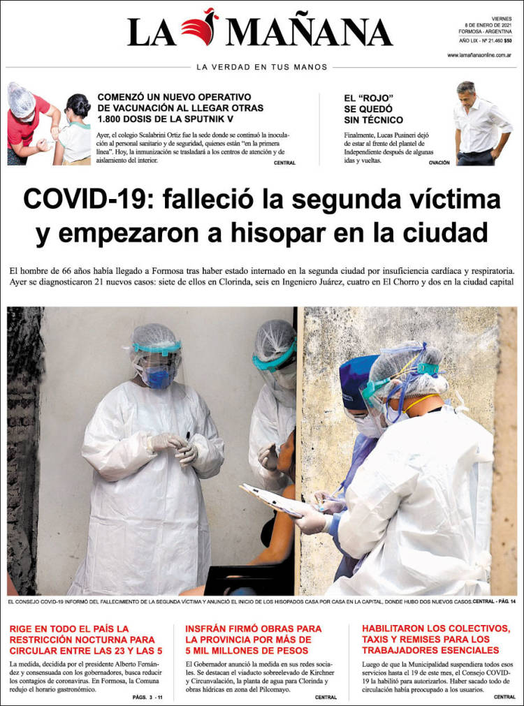 Portada de Diario La Mañana (Argentina)