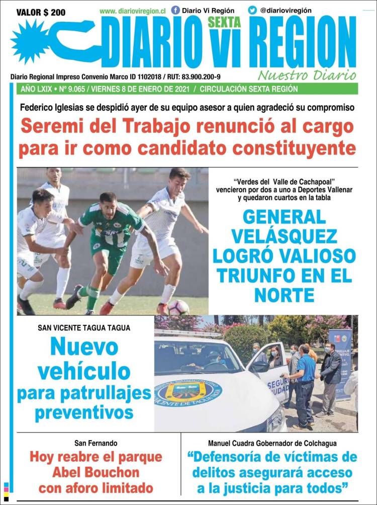 Portada de Diario VI Región (Chile)