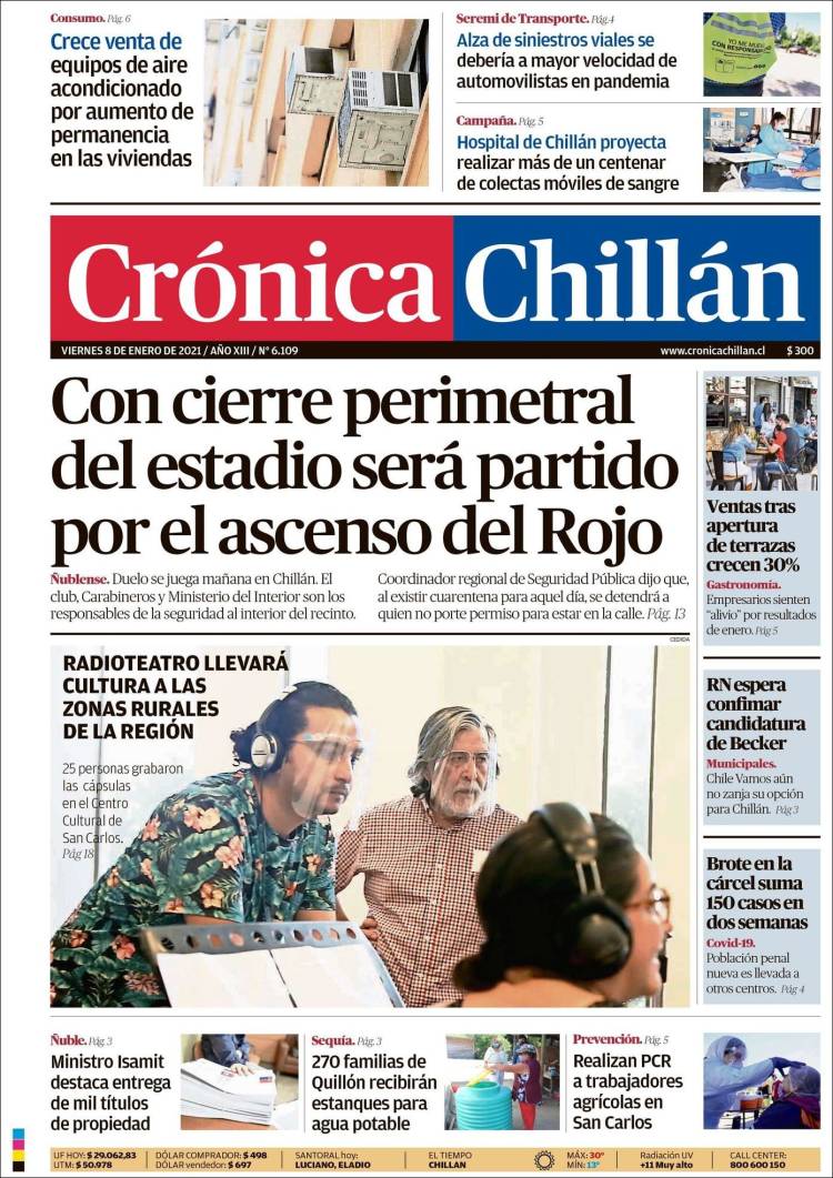 Portada de Crónica Chillán (Chile)