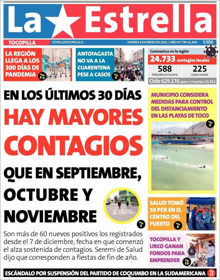 Portada de La Estrella de Tocopilla (Chile)